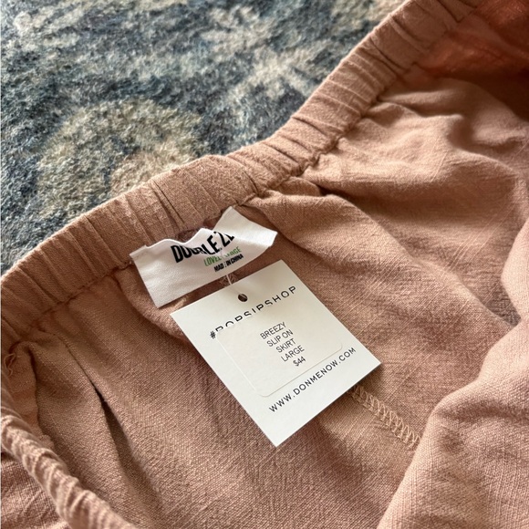 NWT Double Zero Breezy Linen Blend Slip On Skirt Size Large - Picture 4 of 5
